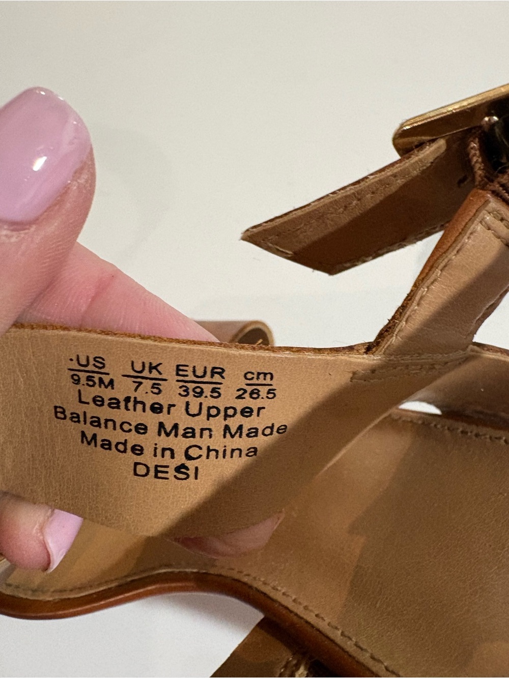 Franco Sarto Women's Tan Strappy Buckle Wedge Sandals - Picture 4 of 4